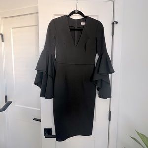 Black bell sleeve dress